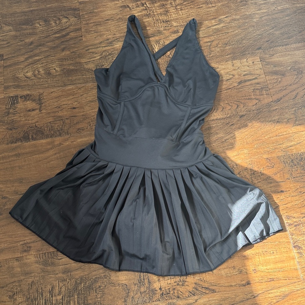 Gold Hinge Pleated Dress